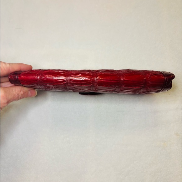 Eel Skin Vintage Wallet or Clutch in an Oxblood Red EUC - Picture 4 of 8